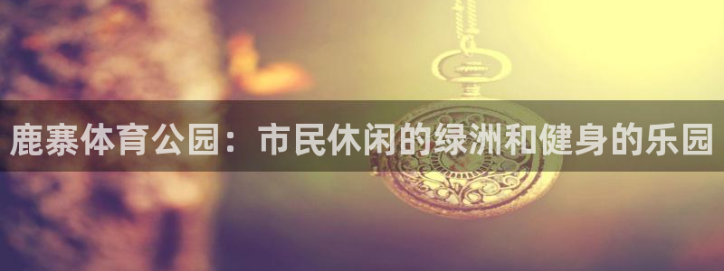 捷报即时足球比分网：鹿寨体育公园：市民休闲的绿洲和健身的乐园